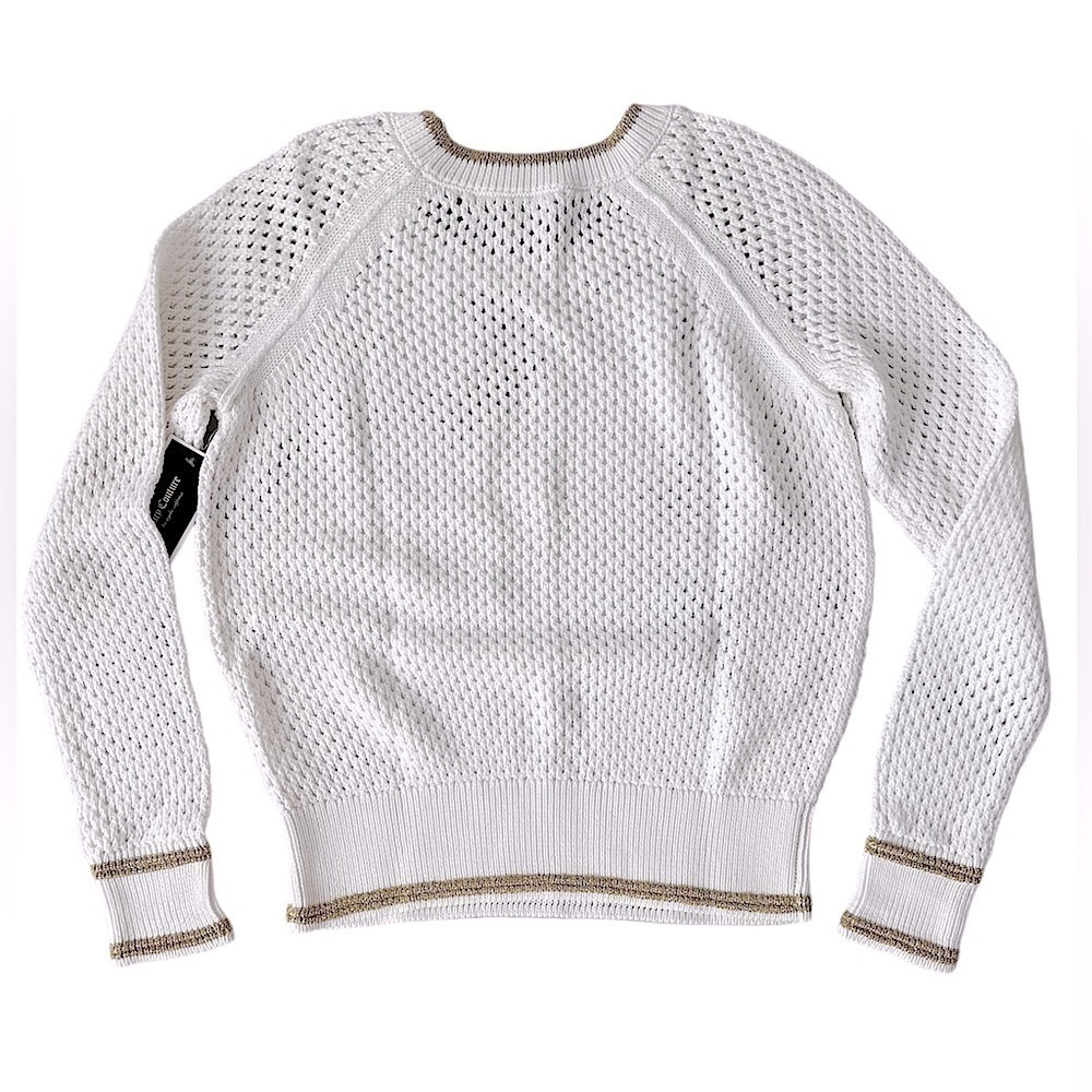 JUICY COUTURE White Lace Cotton Sweater Pullover NWT